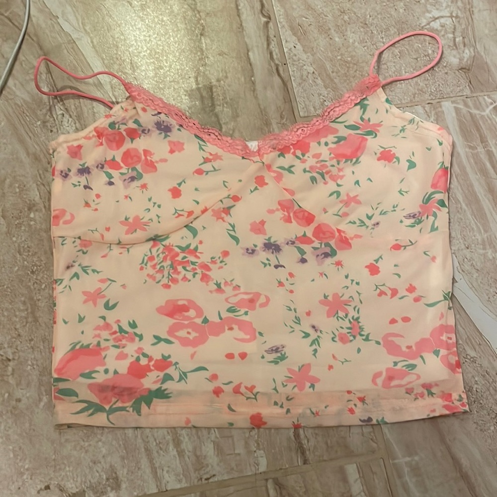 Floral Mesh Tank Top